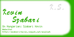 kevin szabari business card